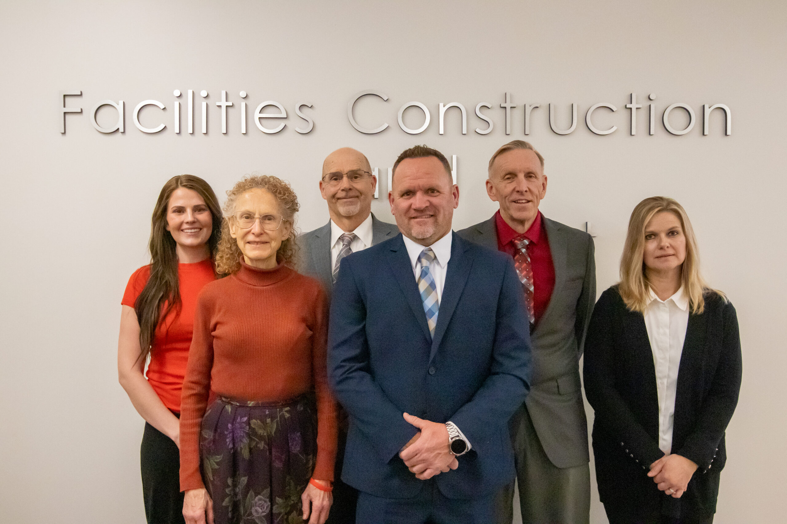 Facilities Management Team - Left to right - Hailey Hunting, Priscilla Anderson, Mike Butler, Brandon Andersen, Scott Whitney, Holly Diamond